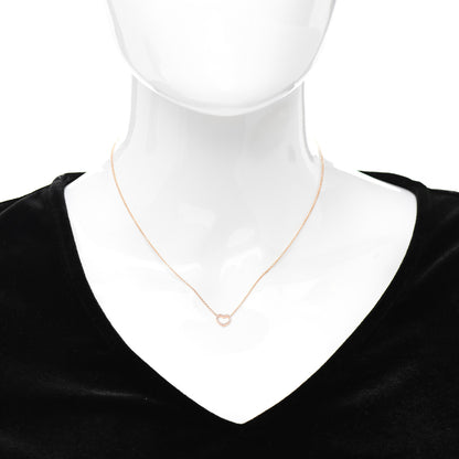 Tiffany 18K Rose Gold Diamond Metro Heart Pendant Necklace 2 of 4