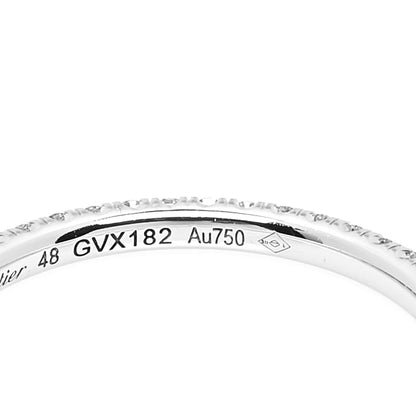 Cartier 18K White Gold Diamond 1.5mm Etincelle de Cartier Wedding Band Ring 48 4.5 4 of 5