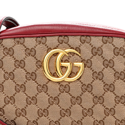 Gucci Monogram Azalea Calfskin Matelasse Diagonal Small GG Marmont Chain Shoulder Bag Beige Ebony New Cherry Red 8 of 11