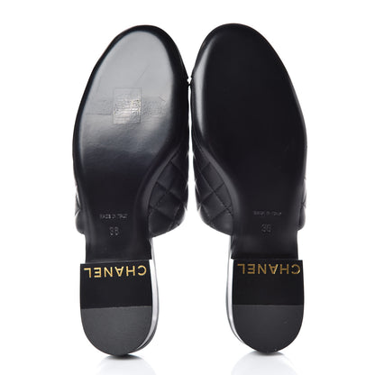 Chanel Lambskin Quilted Chain Mules 36 Black 5 of 9