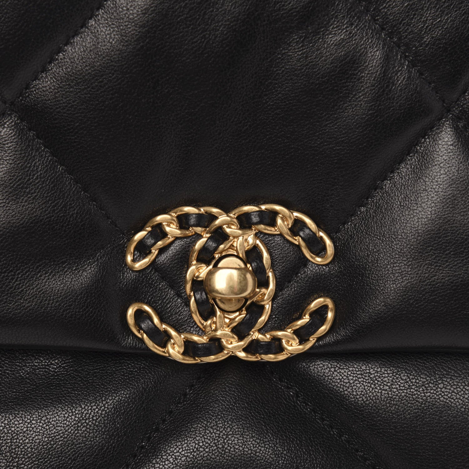 Chanel Goatskin Quilted Medium 19 Flap Black 10 of 11