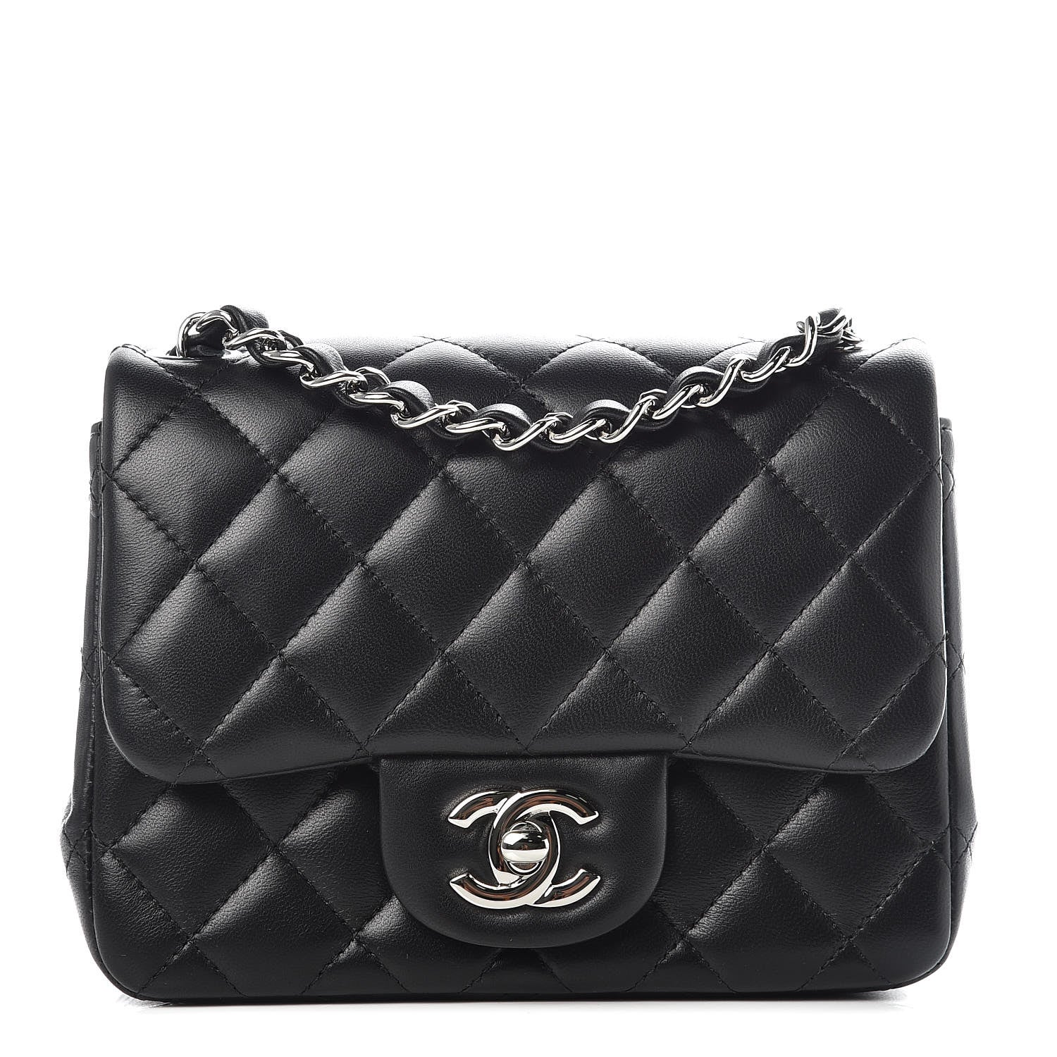 Chanel Lambskin Quilted Mini Square Flap Black 1 of 10