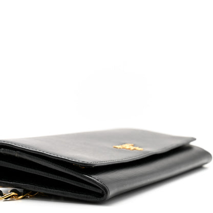 Prada Vitello Move Metal Oro Chain Wallet Black 9 of 11