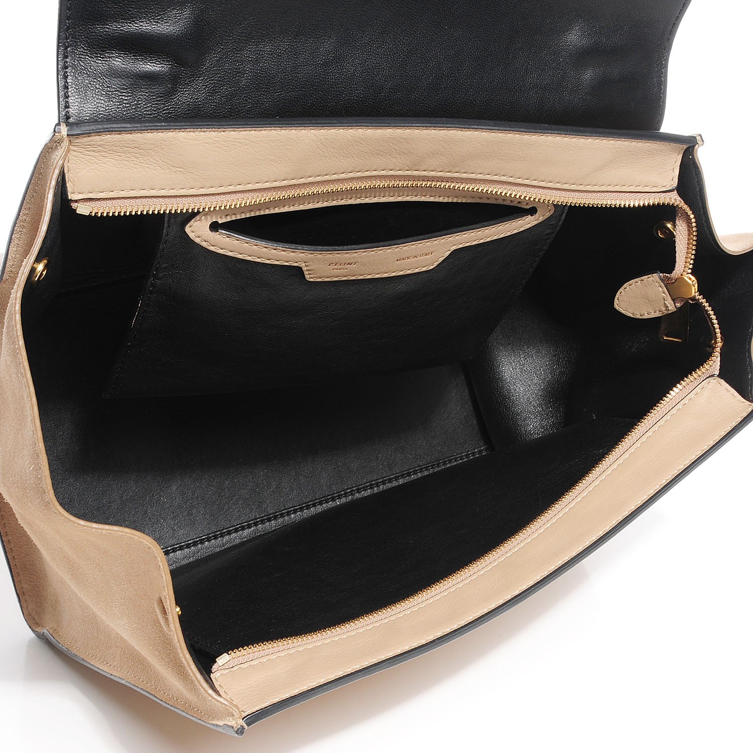 Celine Smooth Calfskin Suede Medium Trapeze Sahara 5 of 10