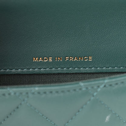 Chanel Lambskin Quilted Top Handle Flap Coin Purse With Chain Green 7 of 13