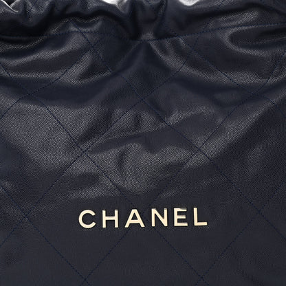 Chanel Shiny Caviar Quilted Chanel 22 Dark Blue 10 of 12