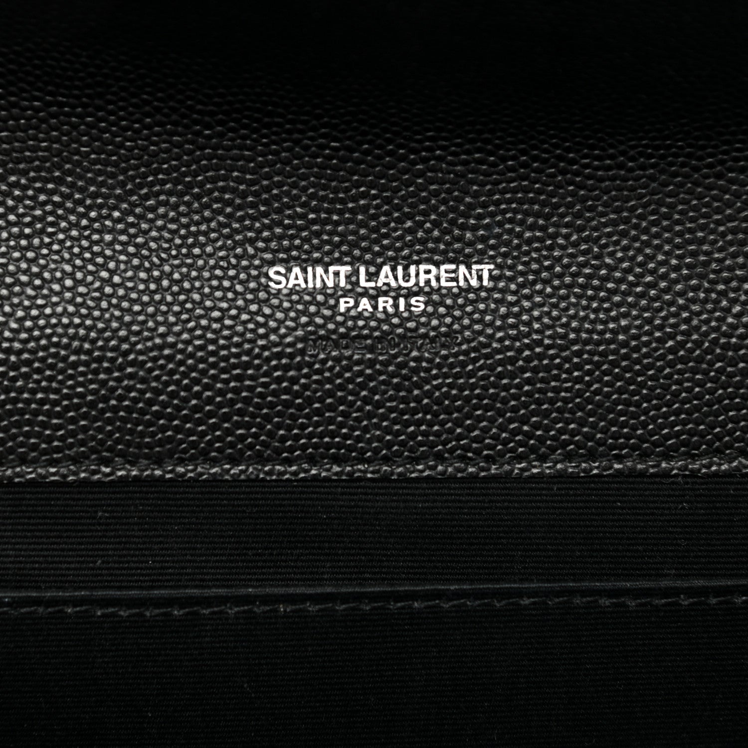 Saint Laurent Grain De Poudre Matelasse Chevron Monogram Envelope Clutch Black 6 of 15
