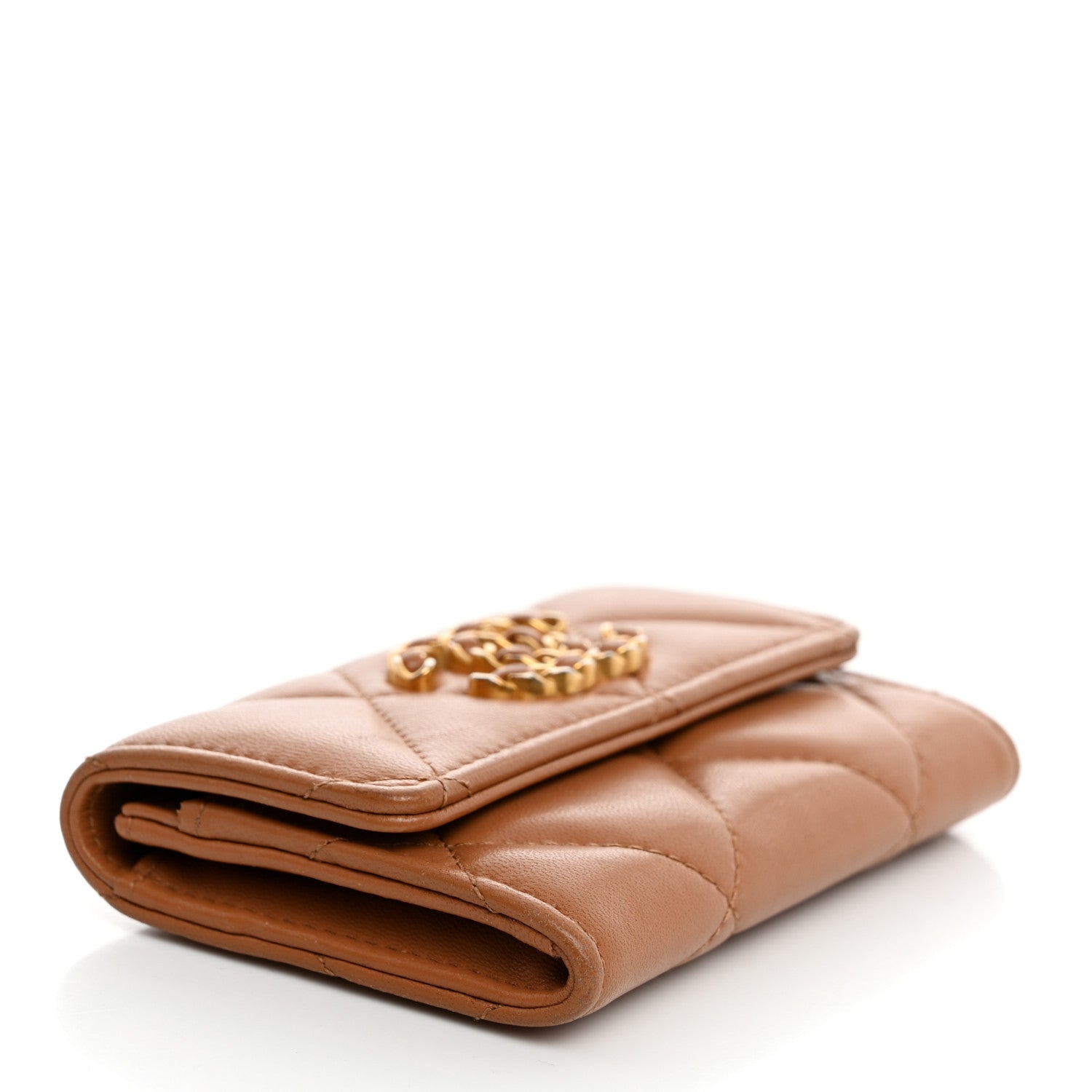 Chanel Lambskin Quilted Chanel 19 Flap Card Holder Brown 4 of 8