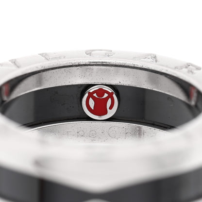 Bulgari Sterling Silver Ceramic Save The Children One-Band Ring 47 4 5 of 6
