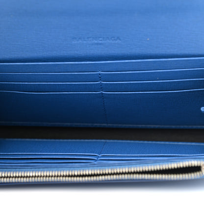 Balenciaga Striped Calfskin Essential Money Wallet Blue 6 of 8