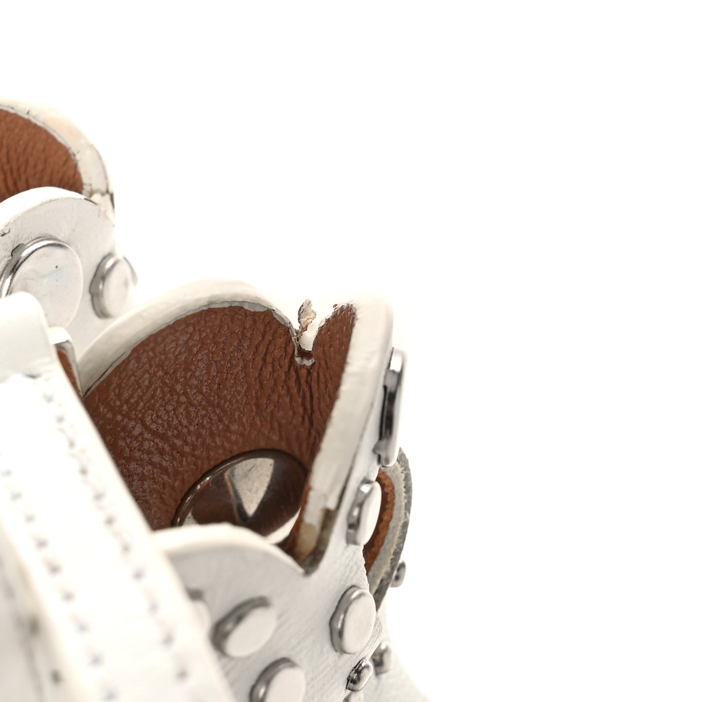 Calfskin Laser Cut Mina 16 Bag White