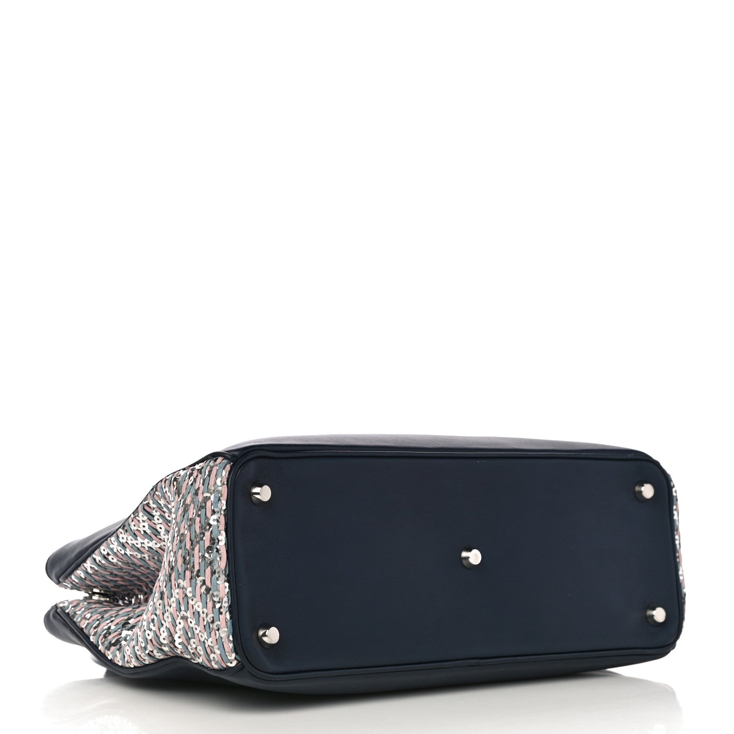 Christian Dior Smooth Calfskin Medium Embellished Diorissimo Bag Navy Multicolor 5 of 11