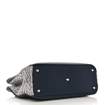 Christian Dior Smooth Calfskin Medium Embellished Diorissimo Bag Navy Multicolor 5 of 11