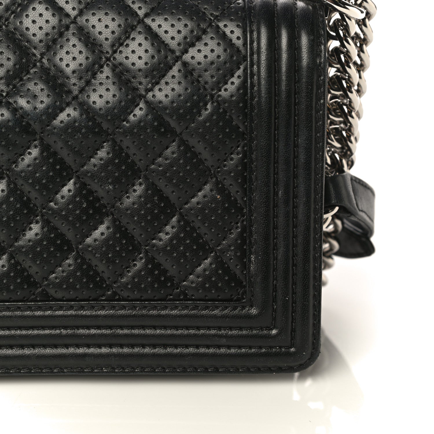 Chanel Lambskin Perforated Medium Boy Flap Black 19 of 21