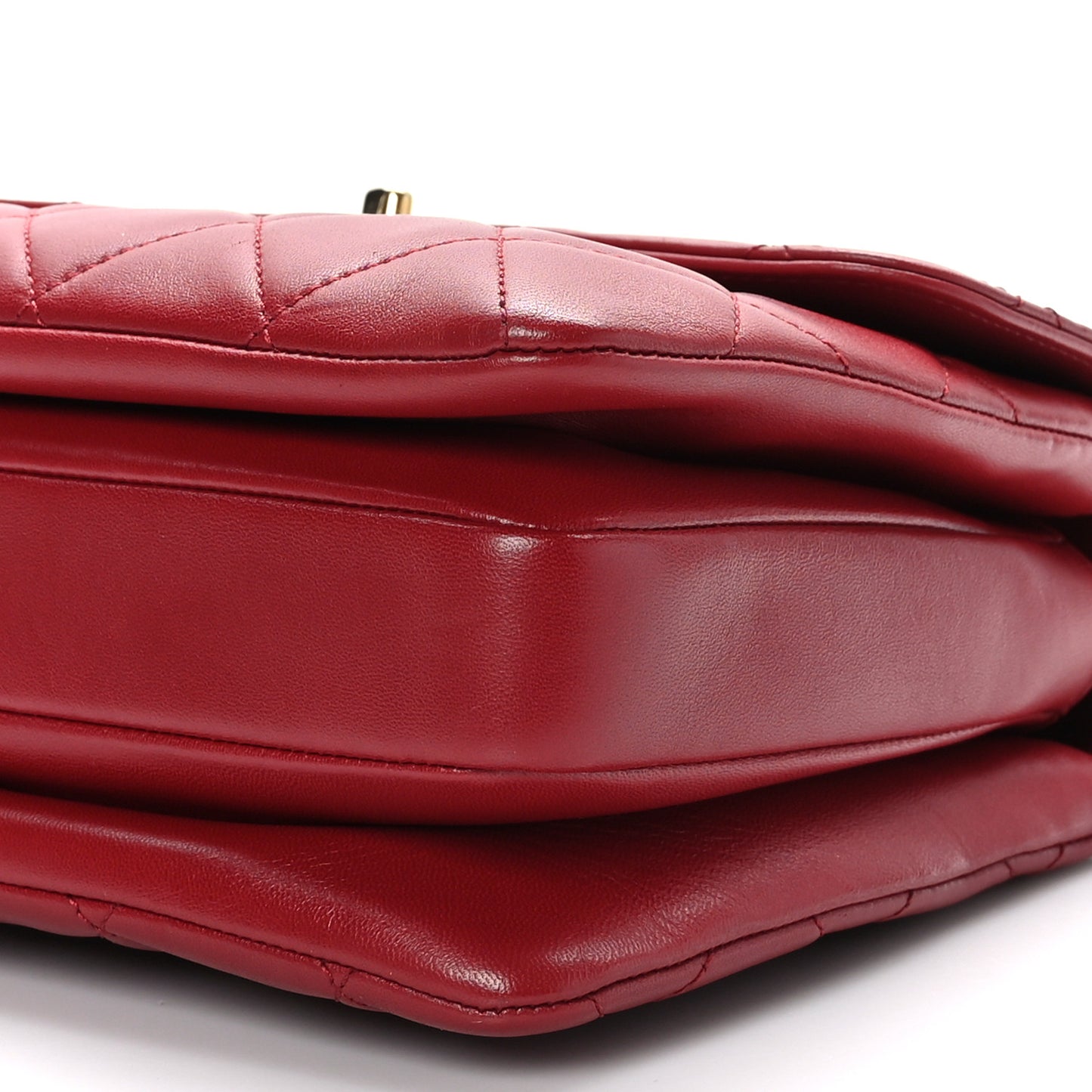 Lambskin Quilted Small Trendy CC Flap Dual Handle Bag Red