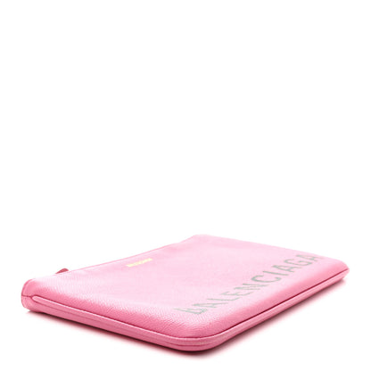 Balenciaga Calfskin Logo Large Zip Pouch Acid Pink 4 of 6