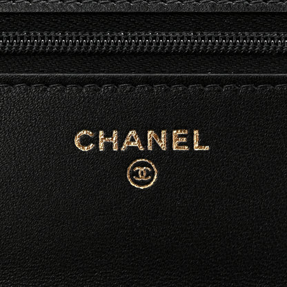 Chanel Lambskin Quilted Wallet On Chain WOC Black 6 of 12