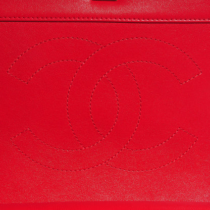 Chanel Sheepskin Quilted Vintage Mademoiselle Flap Red 7 of 9