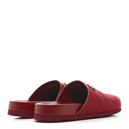 Gucci GG Supreme Monogram Womens Horsebit Slippers 41 Rosso Ancora 5 of 10