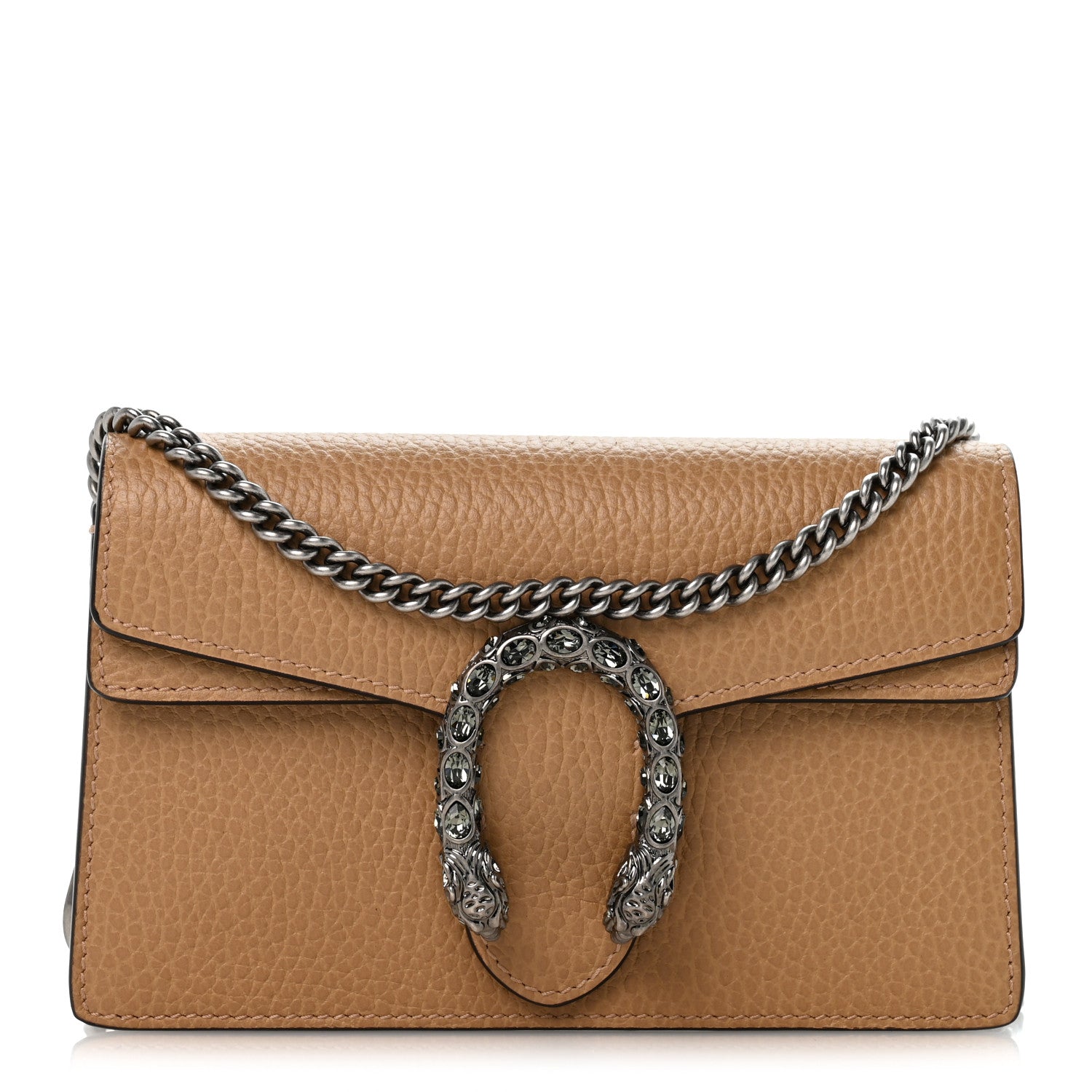 Gucci Dollar Calfskin Crystal Super Mini Dionysus Shoulder Bag Natural Tan Black Diamond 1 of 11