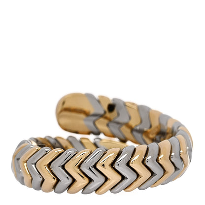 Bulgari 18K Yellow Gold Stainless Steel Spiga Tubogas Ring 54 6.75 3 of 5