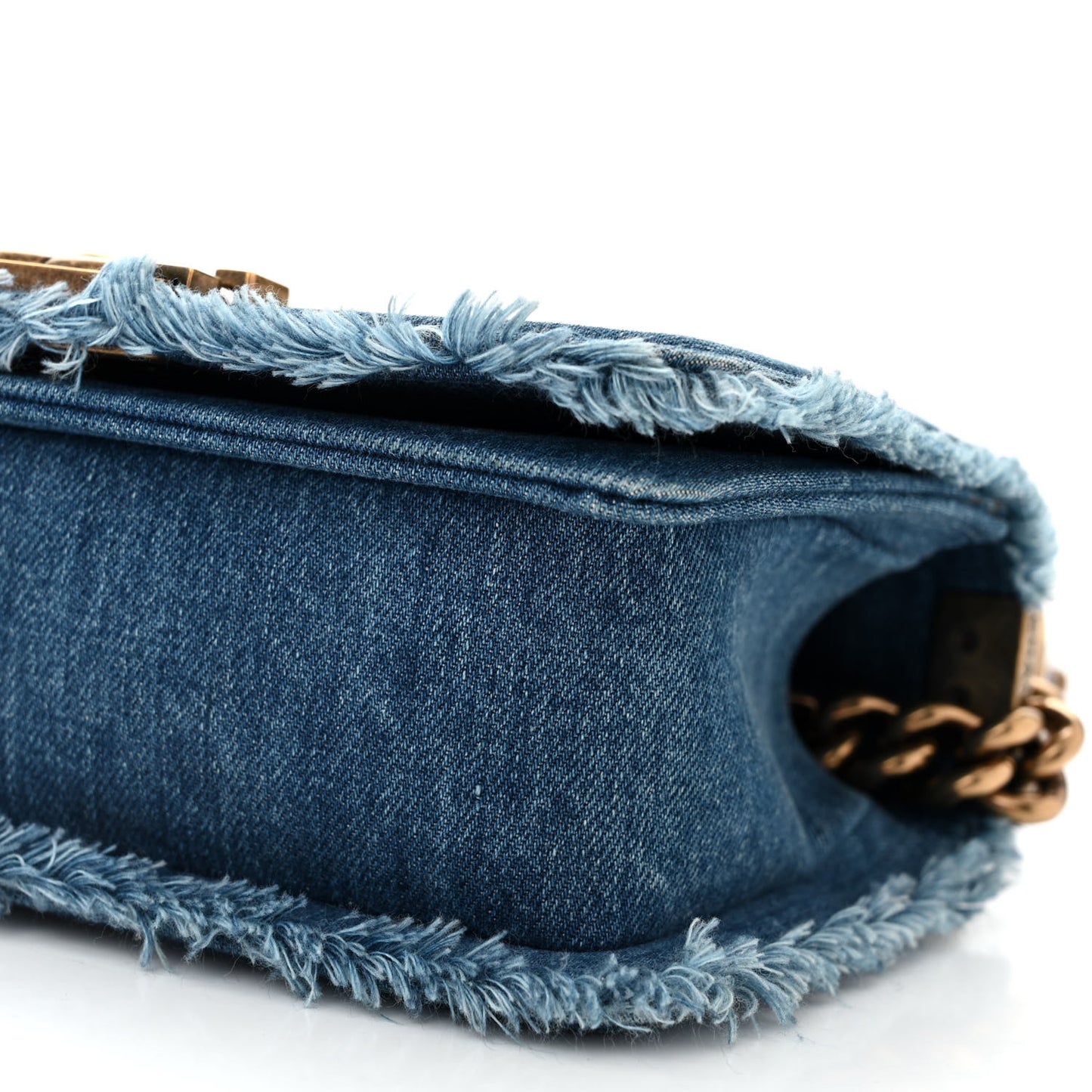 Denim Patchwork Small Boy Flap Blue