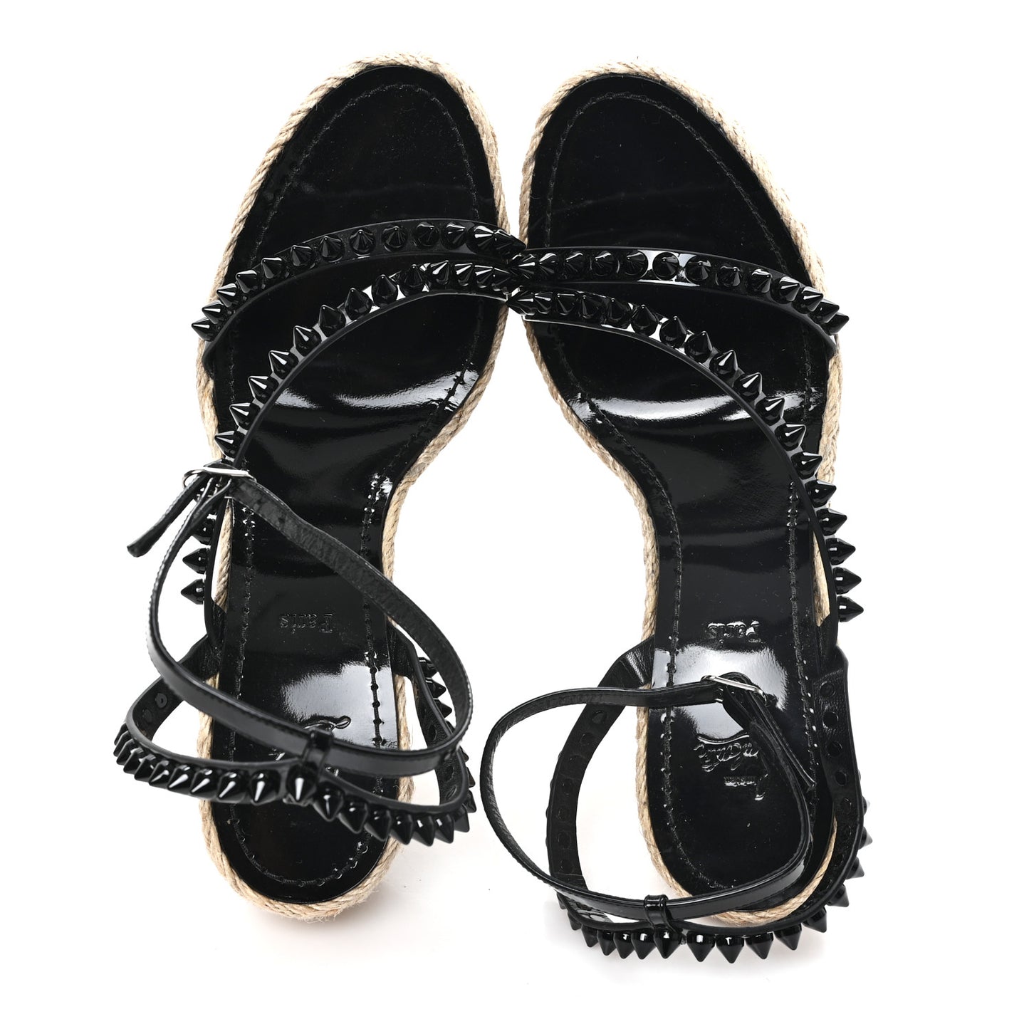 Patent Mafaldina 120 Wedge Sandals 41 Black
