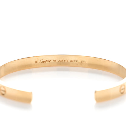 Cartier 18K Yellow Gold LOVE Cuff Bracelet 19 3 of 4