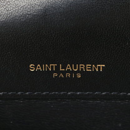 Saint Laurent Lambskin Matelasse Monogram Medium Vicky Chain Bag Black 6 of 8