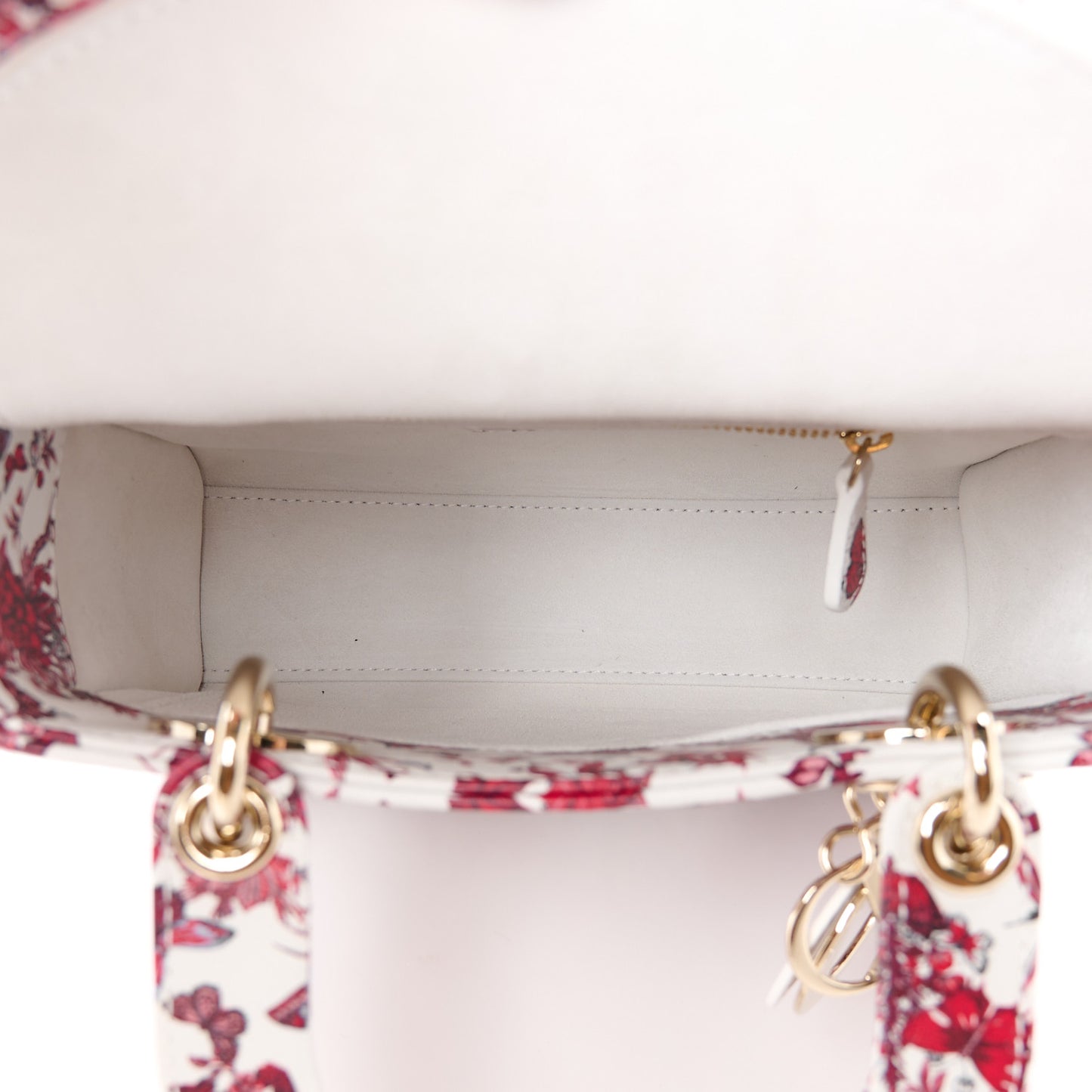 Calfskin Le Coeur Des Papillons Small My ABCDior Lady Dior White Multicolor