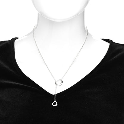 Tiffany Sterling Silver Elsa Peretti Open Heart Lariat Necklace 2 of 4