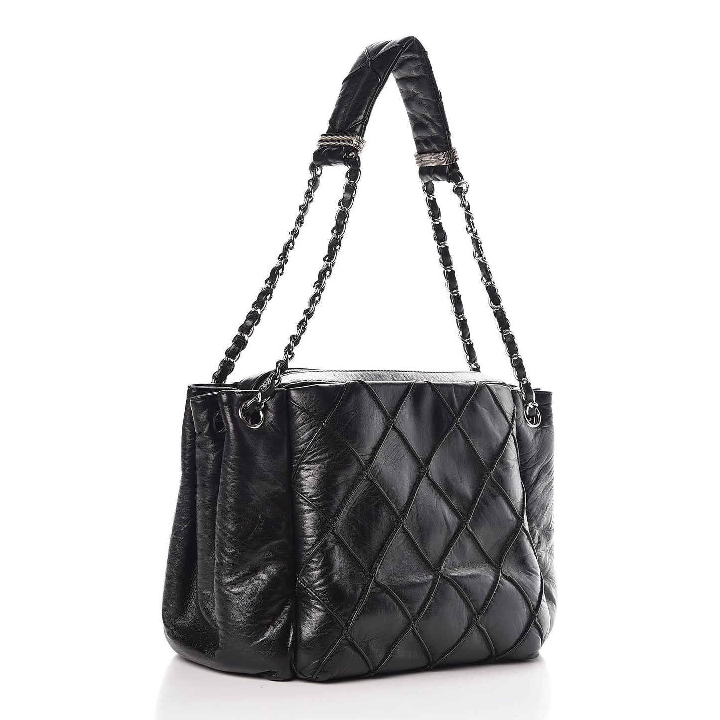 Lambskin Accordion Shoulder Bag Black