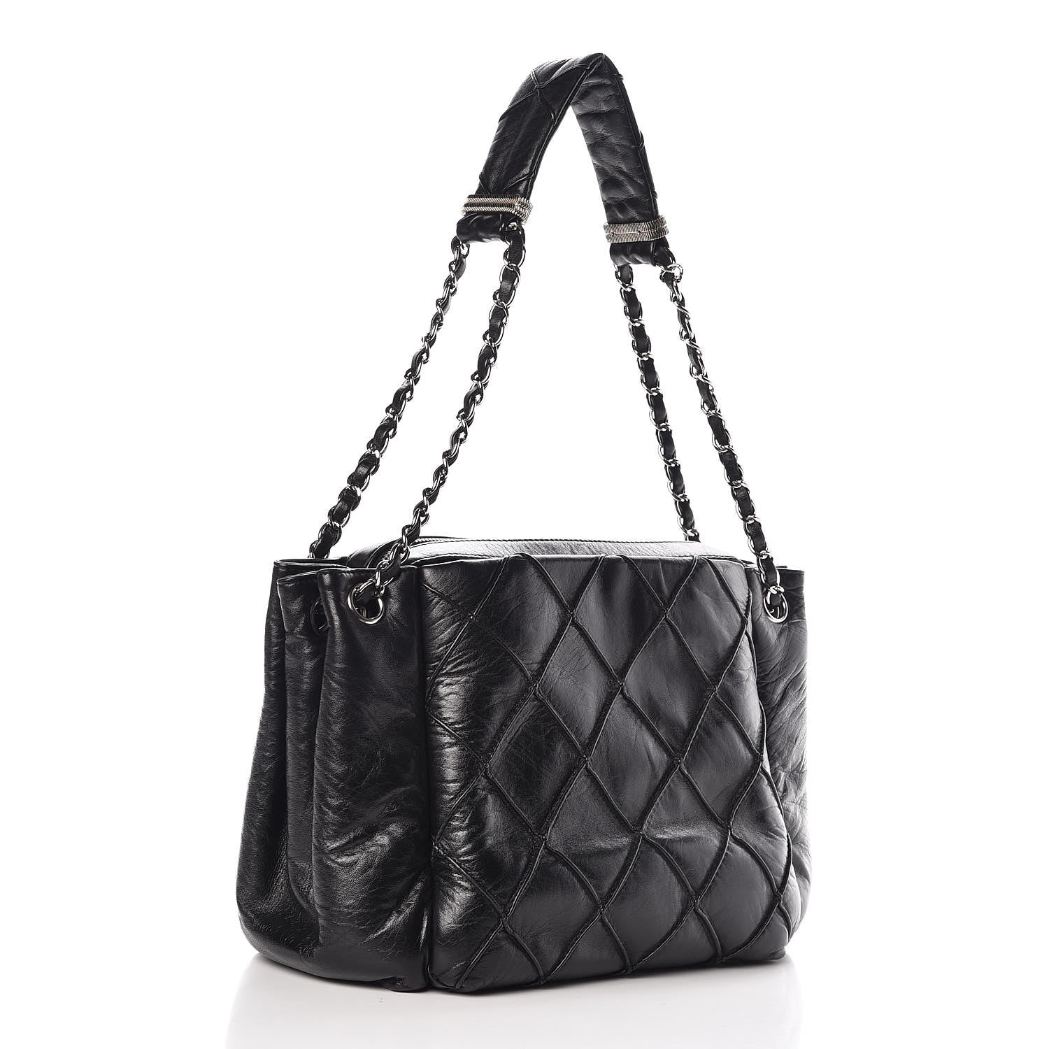 Chanel Lambskin Accordion Shoulder Bag Black 3 of 9