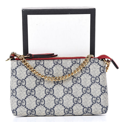 Gucci GG Supreme Monogram Mini Chain Bag Beige Blue Hibiscus Red 7 of 7