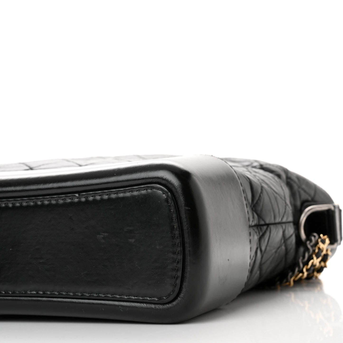 Aged Calfskin Quilted Large Gabrielle Hobo Black