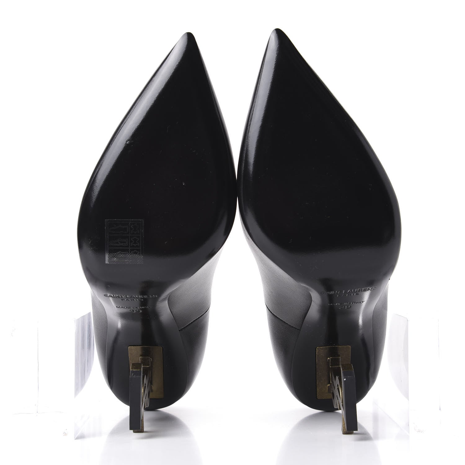 Saint Laurent Calfskin Opyum 110 Pumps 39 Black Gold 6 of 11
