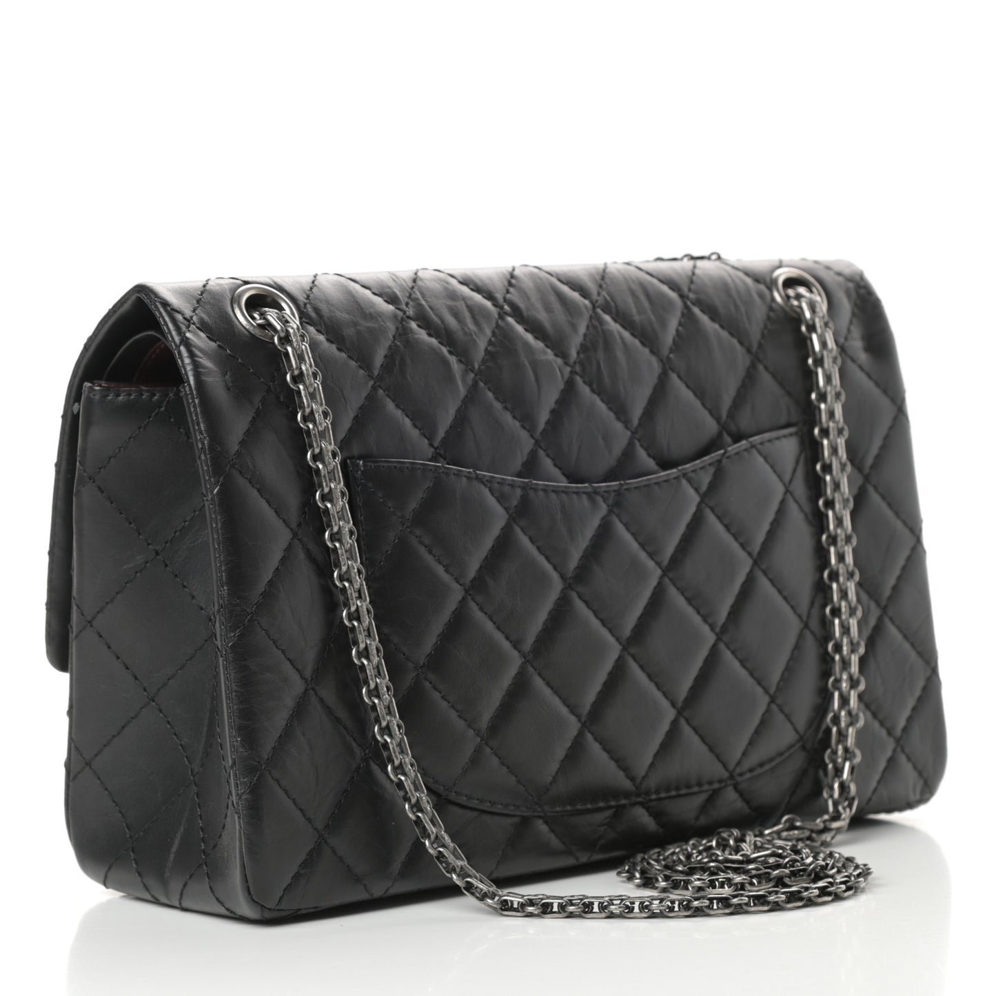 Aged Calfskin Quilted 2.55 Reissue 226 Flap Black
