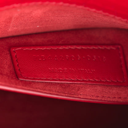 Saint Laurent Calfskin Crocodile Embossed Medium Monogram Sunset Sunset Rouge Eros 7 of 10