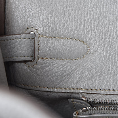 Hermes Taurillon Clemence Lizard Club Birkin 35 Gris Perle White Mykonos 30 of 39