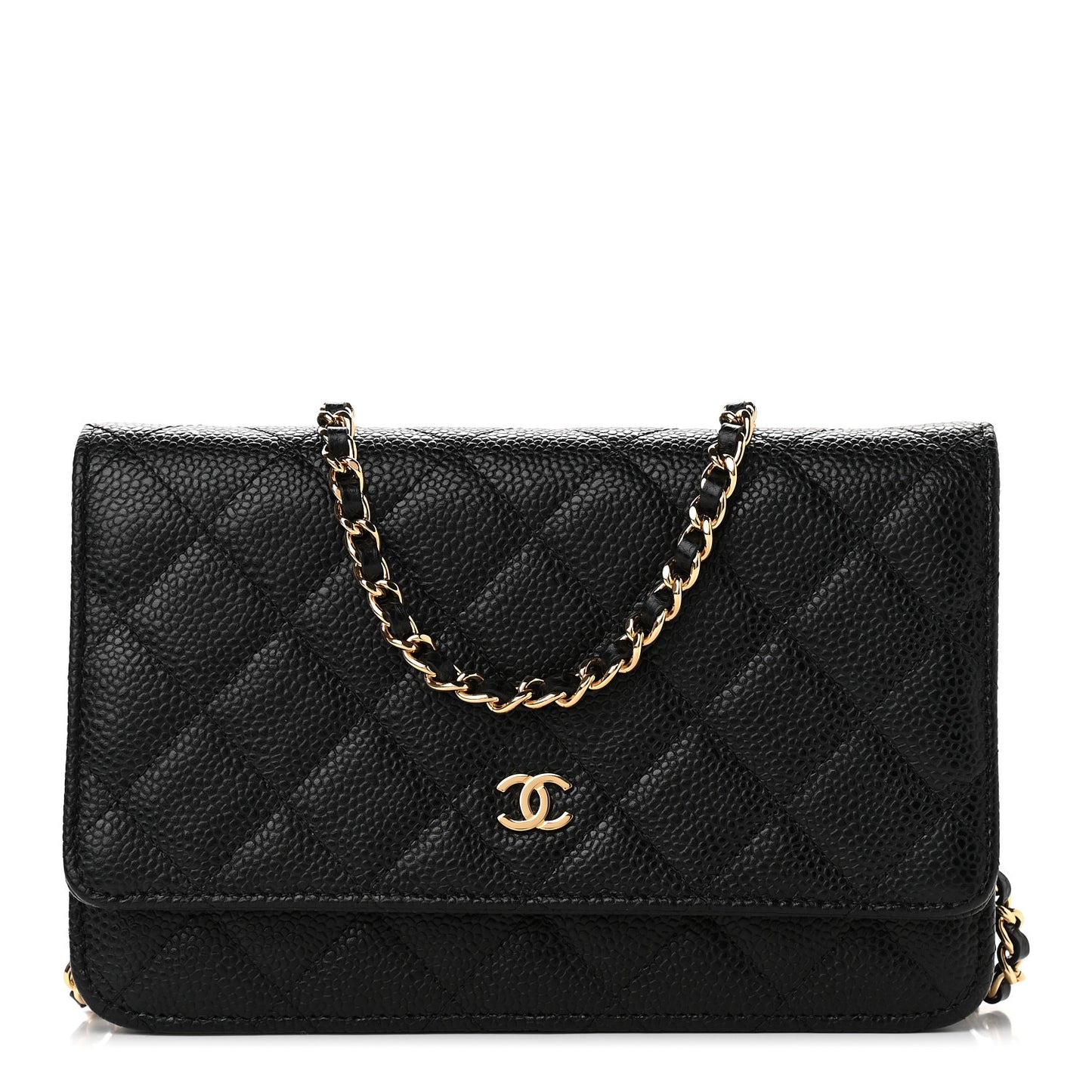 Caviar Quilted Wallet On Chain WOC Black