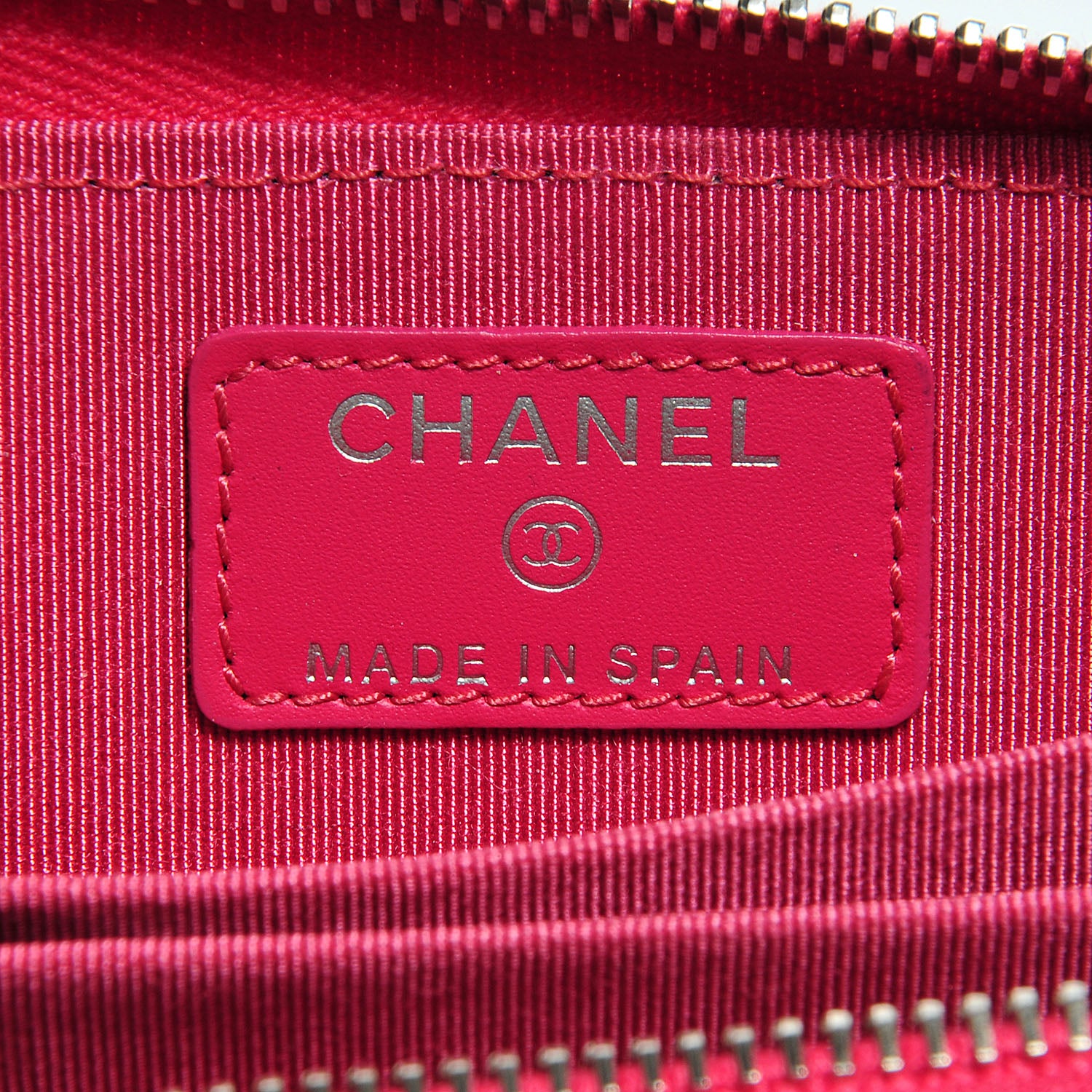 Chanel Patent Quilted Zip Coin Purse Fuchsia 6 of 7