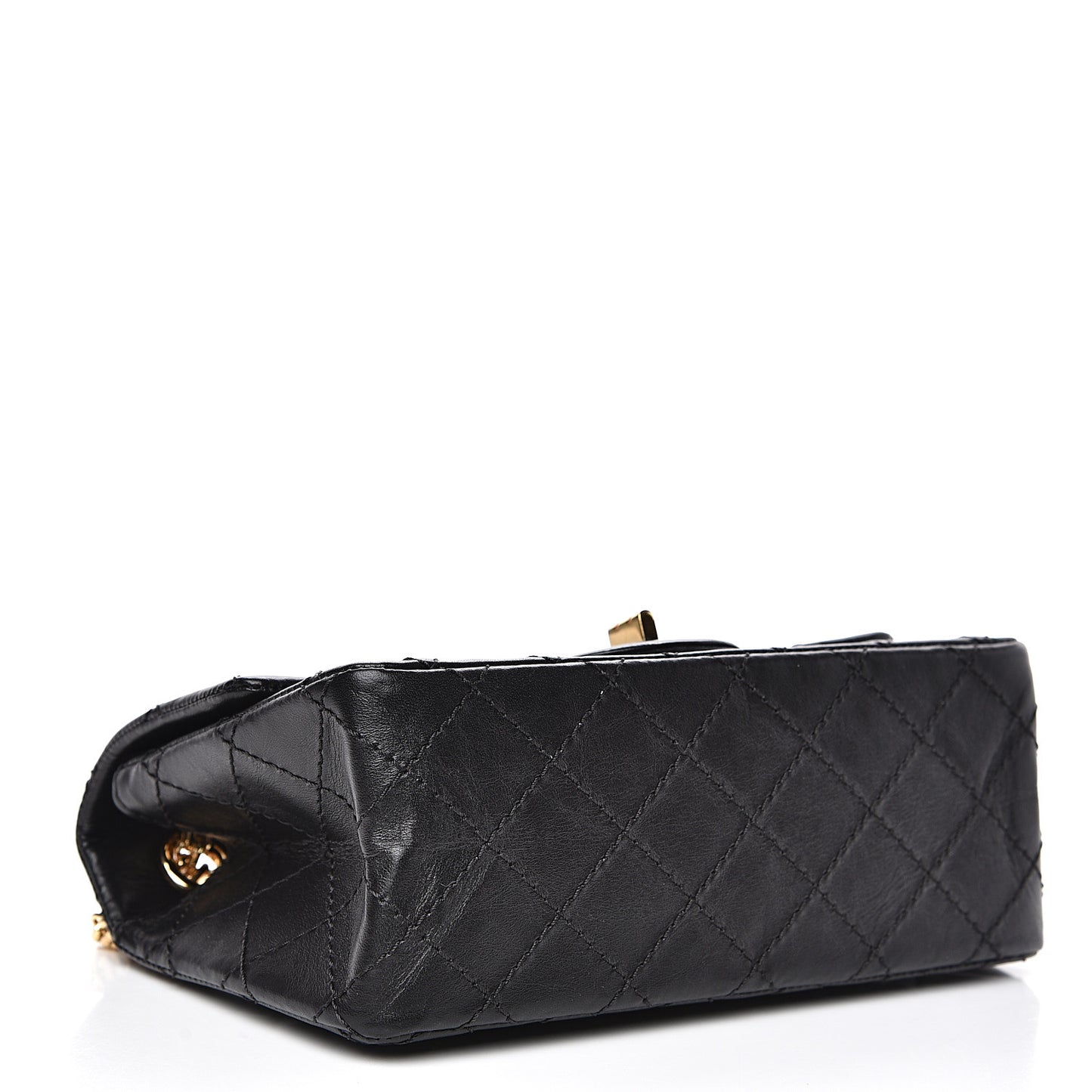 Aged Calfskin Quilted 2.55 Reissue Mini Flap Black