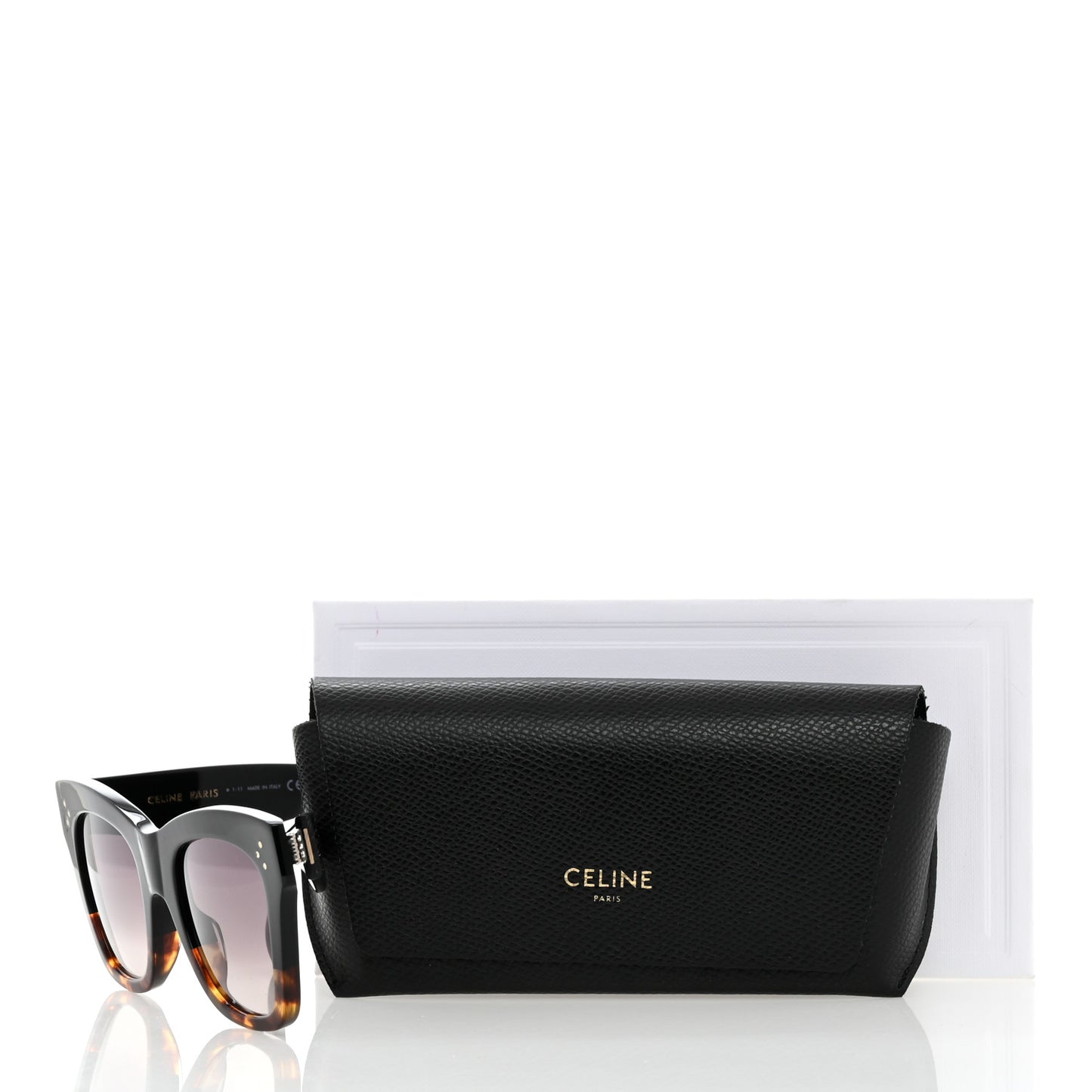 Acetate Polarized Cat Eye Sunglasses CL4004IN Havana Black