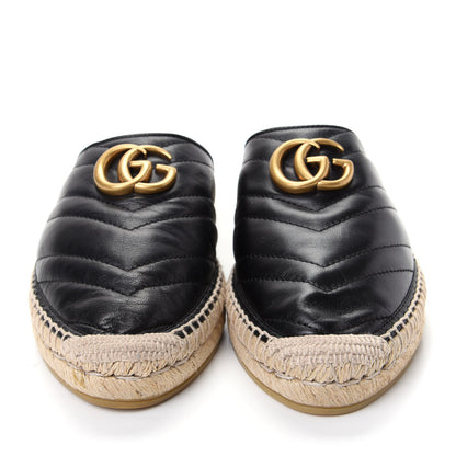 Gucci Nappa Matelasse GG Marmont Espadrille Slippers 38 Black 2 of 11