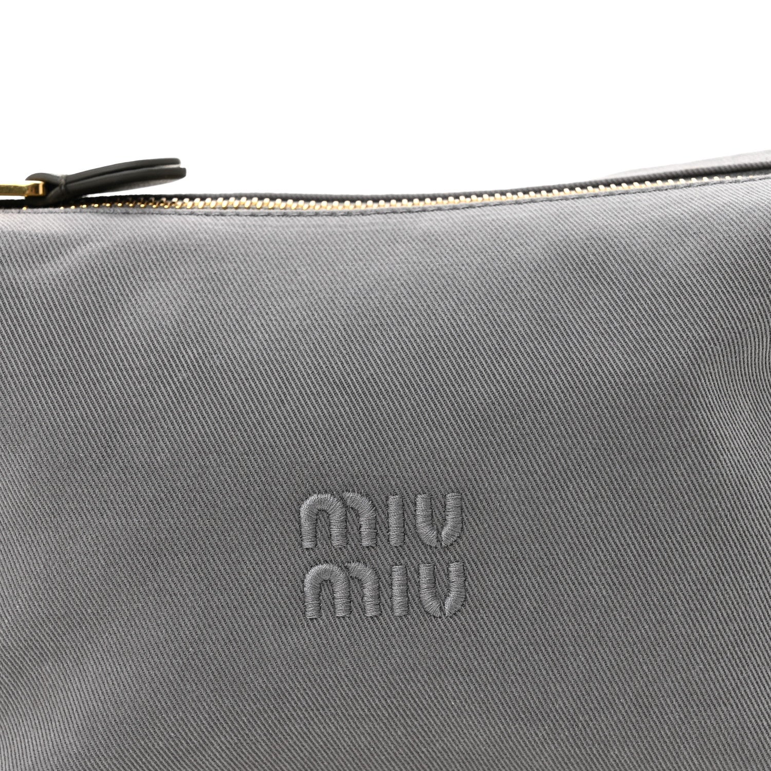Miu Miu Canvas Gabardine Pouch Alluminio Celeste 1883799