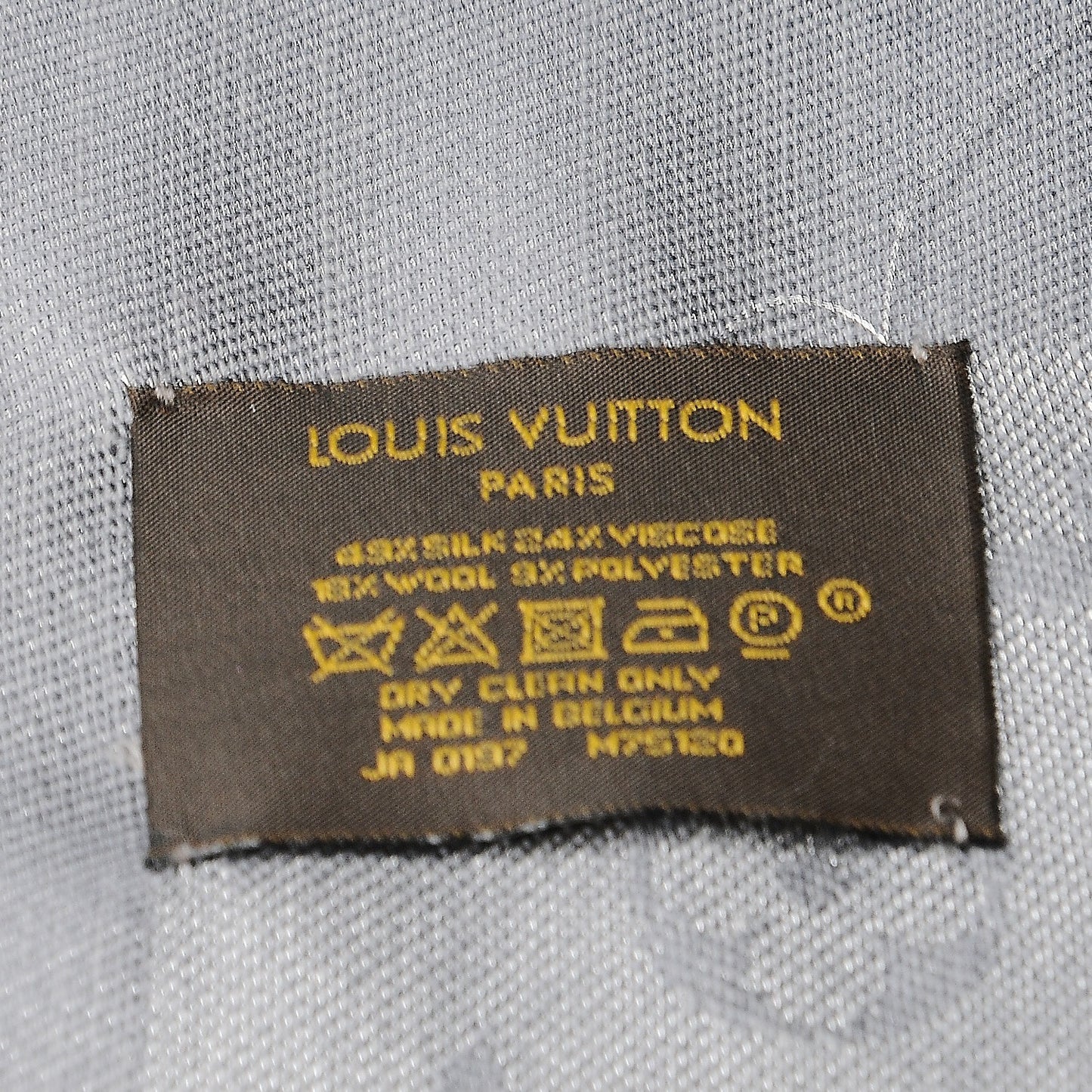 Silk Lurex Wool Monogram Shine Shawl Charcoal Grey