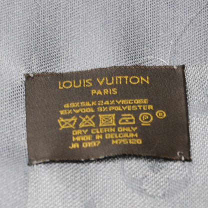Louis Vuitton Silk Lurex Wool Monogram Shine Shawl Charcoal Grey 4 of 4