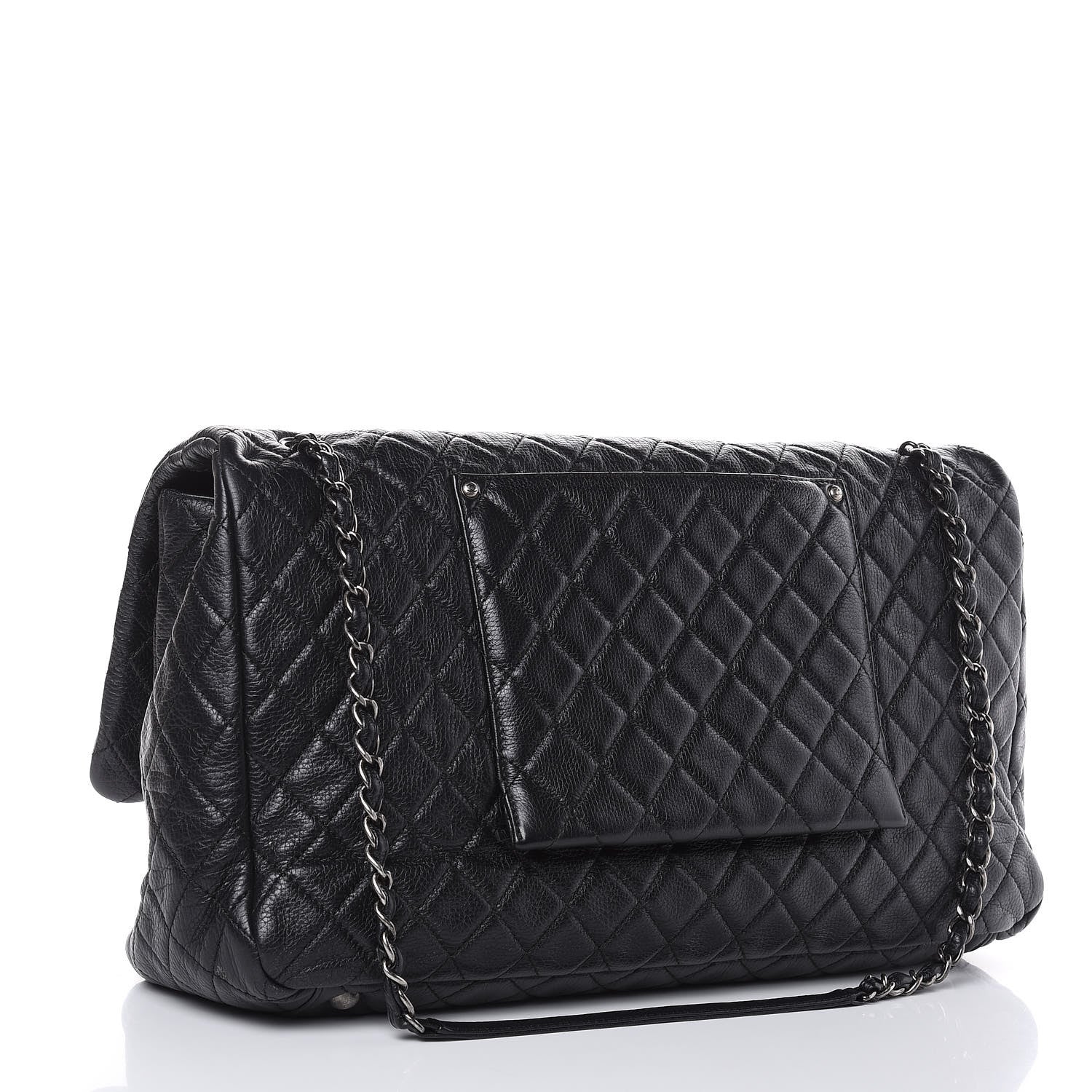Chanel Calfskin Quilted XXL Travel Flap Bag Black 3 of 9