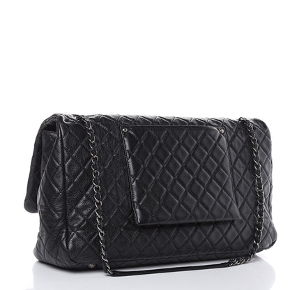 Chanel Calfskin Quilted XXL Travel Flap Bag Black 3 of 9