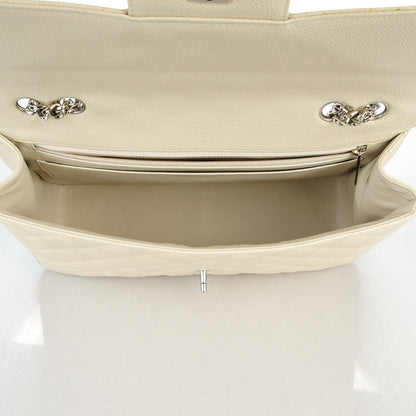 Chanel Caviar Jumbo Single Flap w Bijoux Chain White 5 of 9